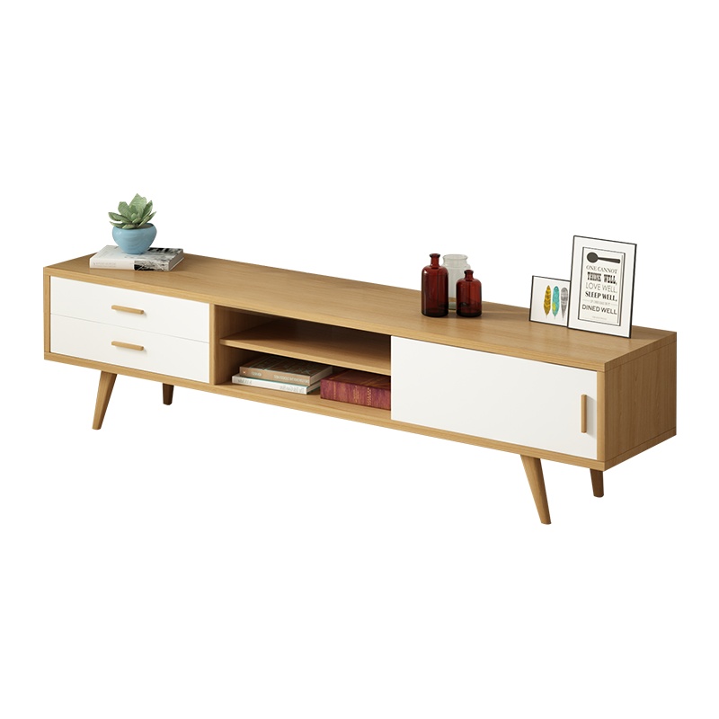 A家家具茶几 宜家风格电视柜茶几组合 北欧简约板木实木茶几桌 客厅咖啡桌 原木色木质 ADC-85