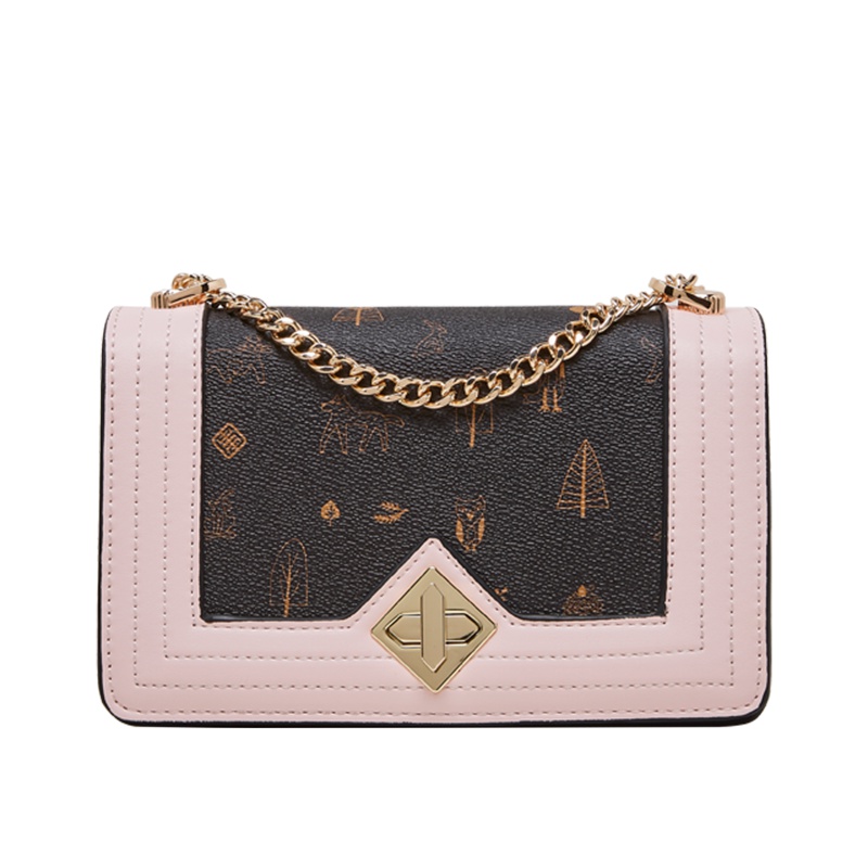 柏雅图(boyatu)链条包包女2019新款夏季印花斜挎包女时尚百搭单肩包女