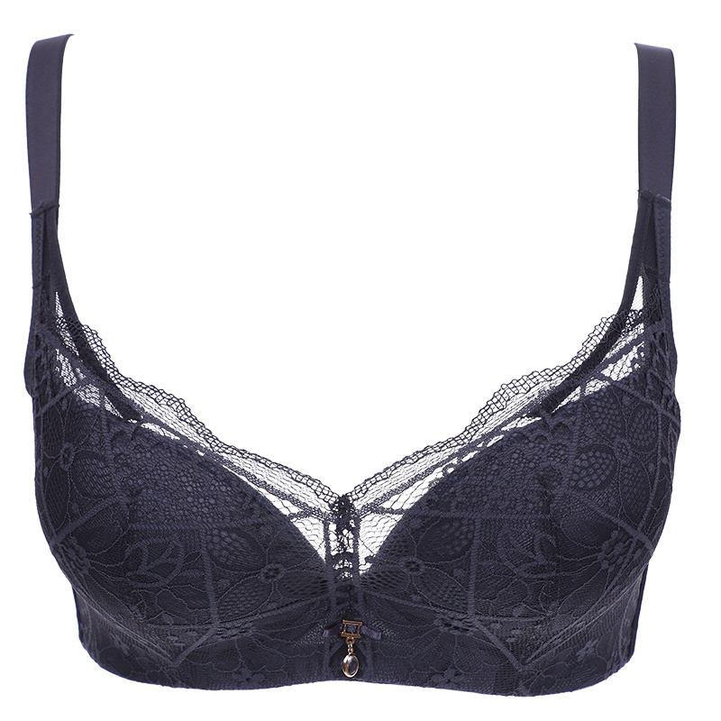 依曼丽蕾丝性感云感棉内衣女聚拢文胸 舒适透气记忆钢圈胸罩