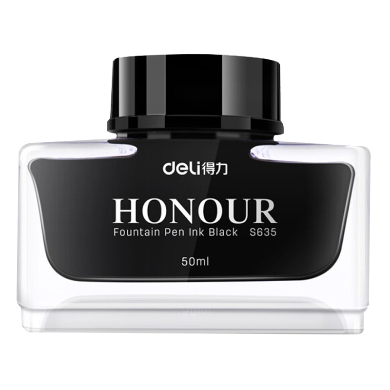 得力 S635 非碳素型钢笔墨水 50ml 黑色