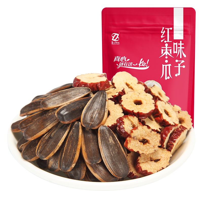 真心红枣味瓜子500g/袋香瓜子葵花籽炒货休闲零食每日坚果