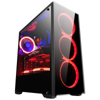 金河田预见N17B(全侧透)台式主机电脑机箱游戏水冷大侧透明atx机箱搭配智能芯580GT额定400W电源