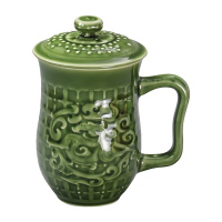 乾唐轩活瓷杯势在必得高杯450ml创意陶瓷办公泡茶水杯子带盖