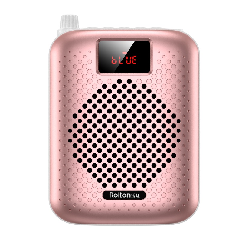 古尚古扩音器教师专用无线耳麦克风头戴式小型导游播放机蓝牙上课用讲课解员小喇叭带话筒扬声器便携式音箱【有线+无线版】玫瑰金