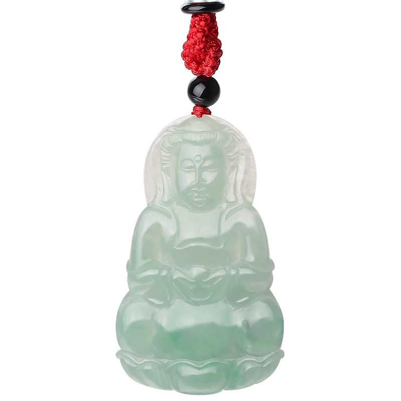 周六福女款翡翠A货玉观音挂坠吊坠1285
