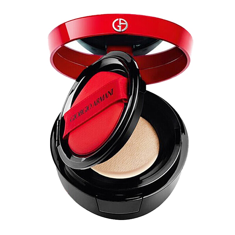 [国内专柜版]阿玛尼「黑气垫」权力粉底霜9g#02自然白皙高遮瑕轻薄雾面妆感