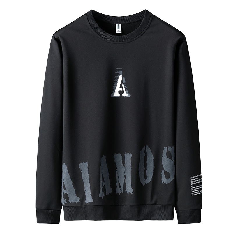 庄吉长袖t恤男韩版潮流学生打底衫宽松卫衣2019新款秋季圆领上衣秋装(JU-MYW006)