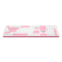 微星(MSI)GK50Z PIXEL 白嘟嘟 机械键盘 青轴 RGB光效 白色背光 有线 游戏电竞办公键盘