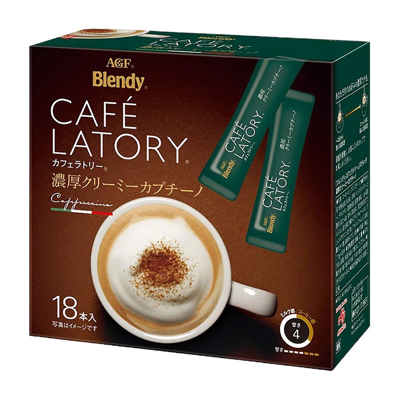 日本进口 AGF Blendy Latory浓厚卡布奇诺咖啡196.2g大盒
