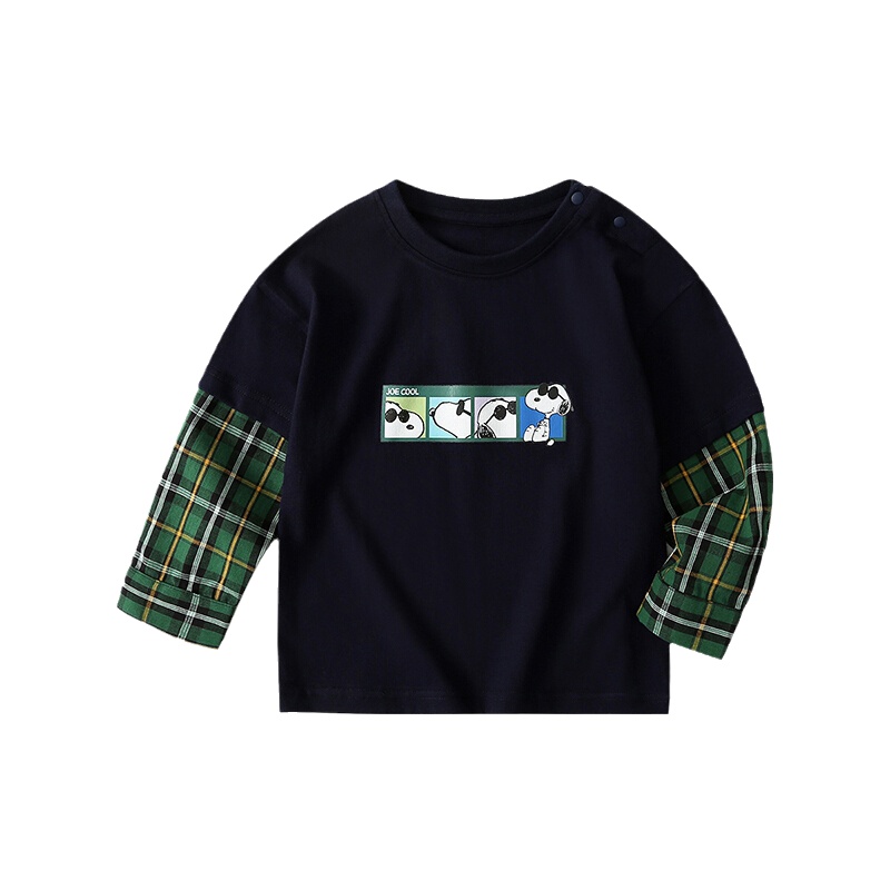 史努比SNOOPY童装男童T恤春秋新款儿童长袖上衣中小童打底衫