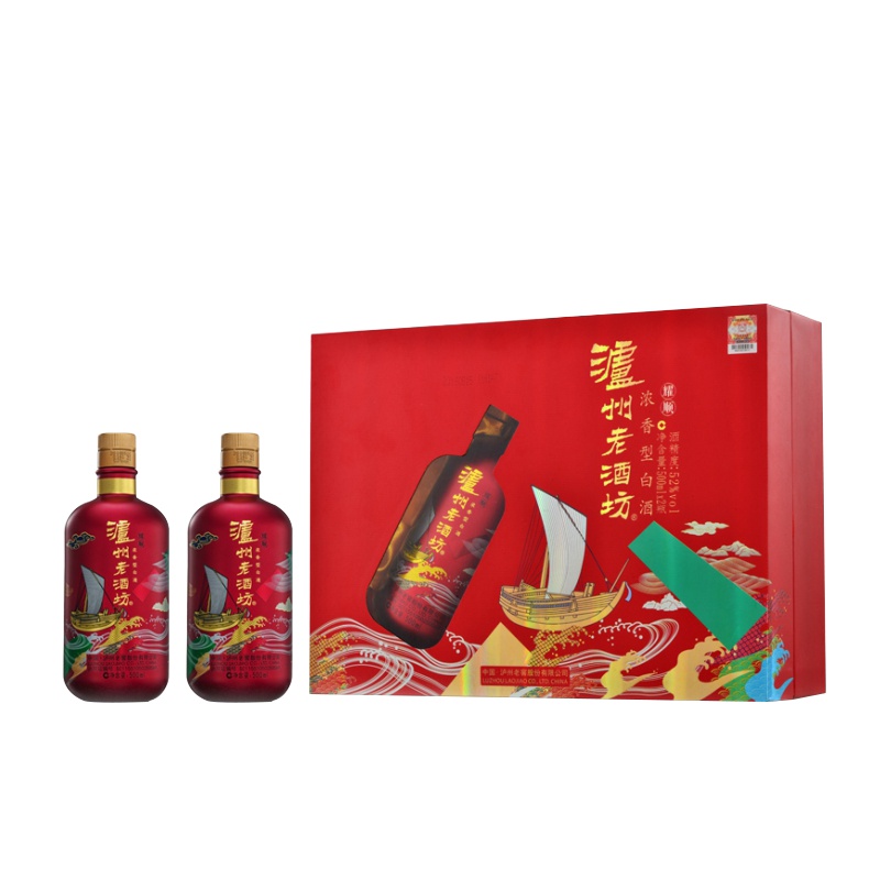泸州老酒坊 耀顺 52度 500ml*2瓶 礼盒装 浓香型白酒