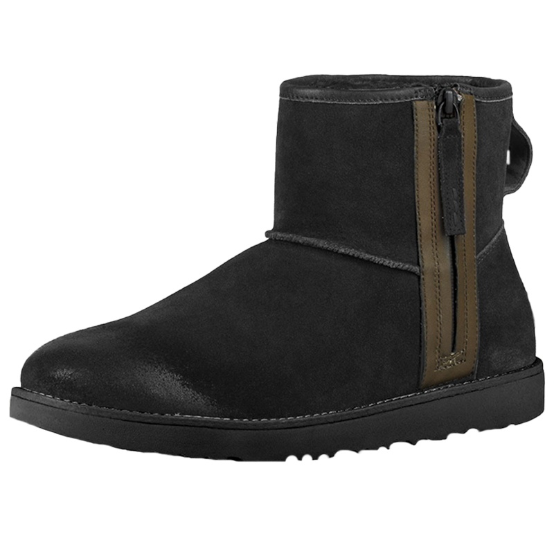 UGG 冬季男士雪地靴平底经典奢华系列拉链休闲迷你短靴 1018453