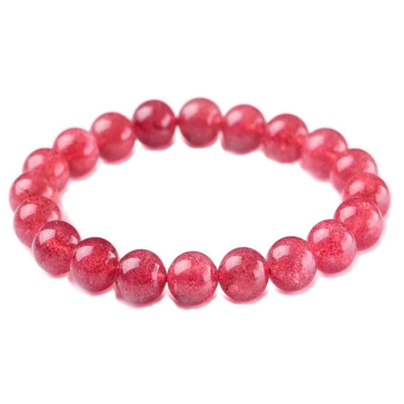 天然草莓晶手链老矿草莓晶手串招桃花旺姻缘水晶手链女士