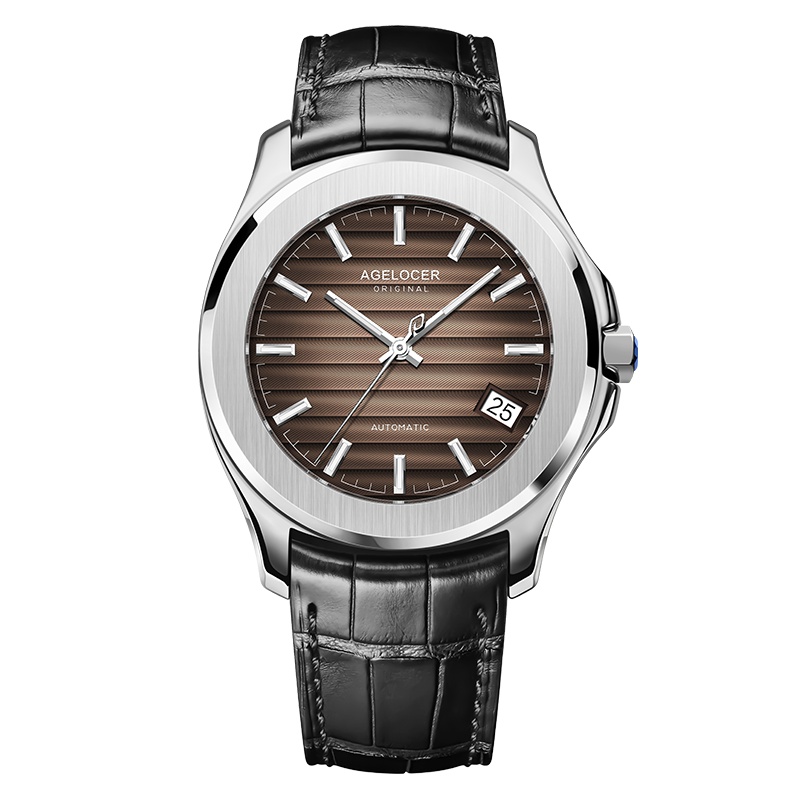 瑞士艾戈勒Agelocer男士全自动机械表 男休闲正装复古手表 夜光防水男表 瑞士手表 BAIKAL A6301