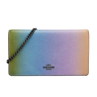 COACH 蔻驰 奢侈品 女士专柜款渐变色皮革手拿单肩斜挎两用链条包