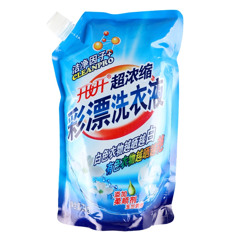开妍 1kg超浓缩 彩漂洗衣液 呵护衣物 洁净去污 洗后散发舒爽的清润花香 保持柔软 持久留香保持鲜亮色彩易过水省时间