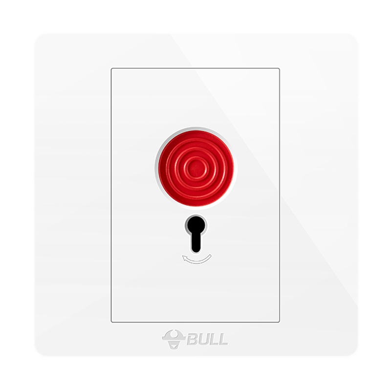 bull公牛86型G07经典白应急报警器紧急呼叫开关面板火警家用消防紧急报警按钮暗装 呼叫开关 G07经典白