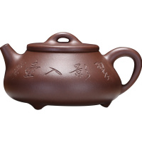 国工潘小强纯全手工 竹叶石瓢壶 黄龙山原矿紫泥宜兴紫砂壶