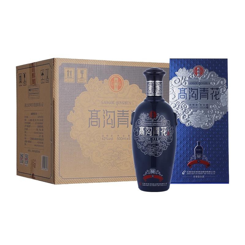 今世缘 高沟大青花42度 500ml*6 整箱 浓香型 白酒