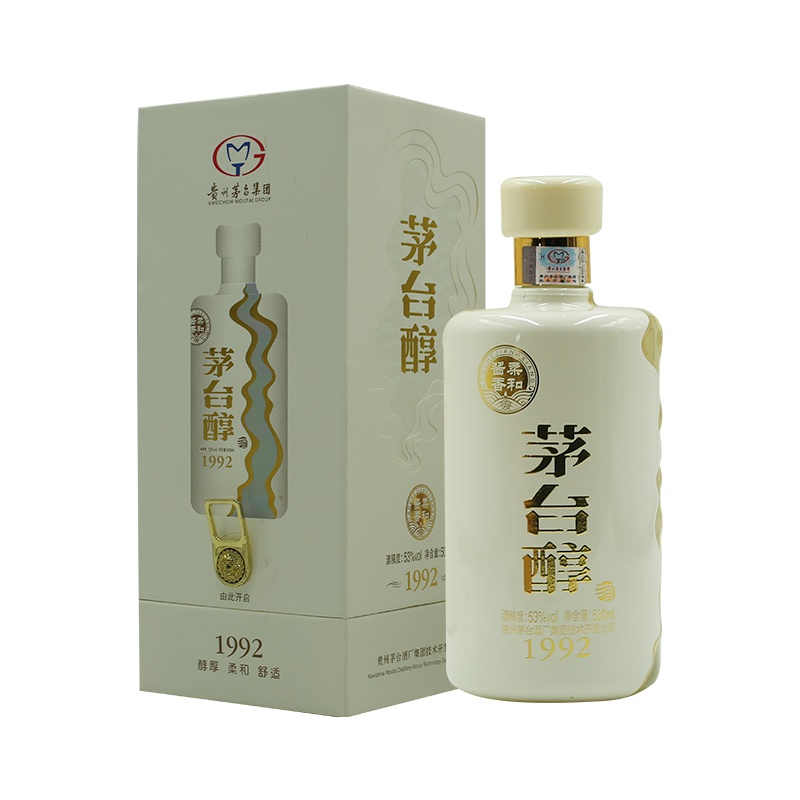茅台醇 1992柔和酱香型白酒 年代酒 53%VOL 500ml 喜酒婚礼宴请 高度酒 粮食酒