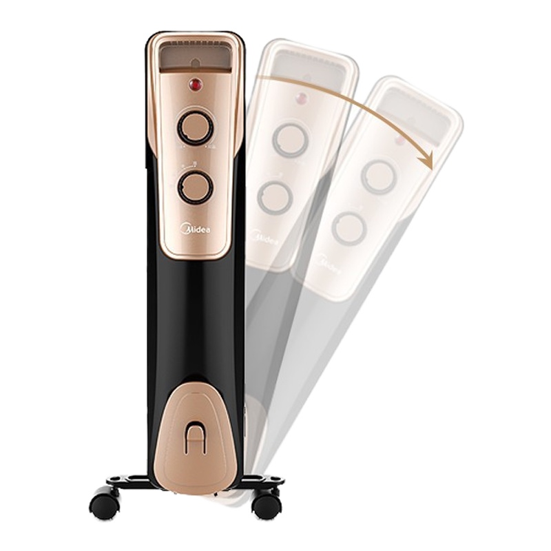 美的取暖器 家用电暖气片节能省电暖风机办公室电暖器加湿烘干移动暖气360°立体升温 一机多用,烘衣加湿, 恒温取暖