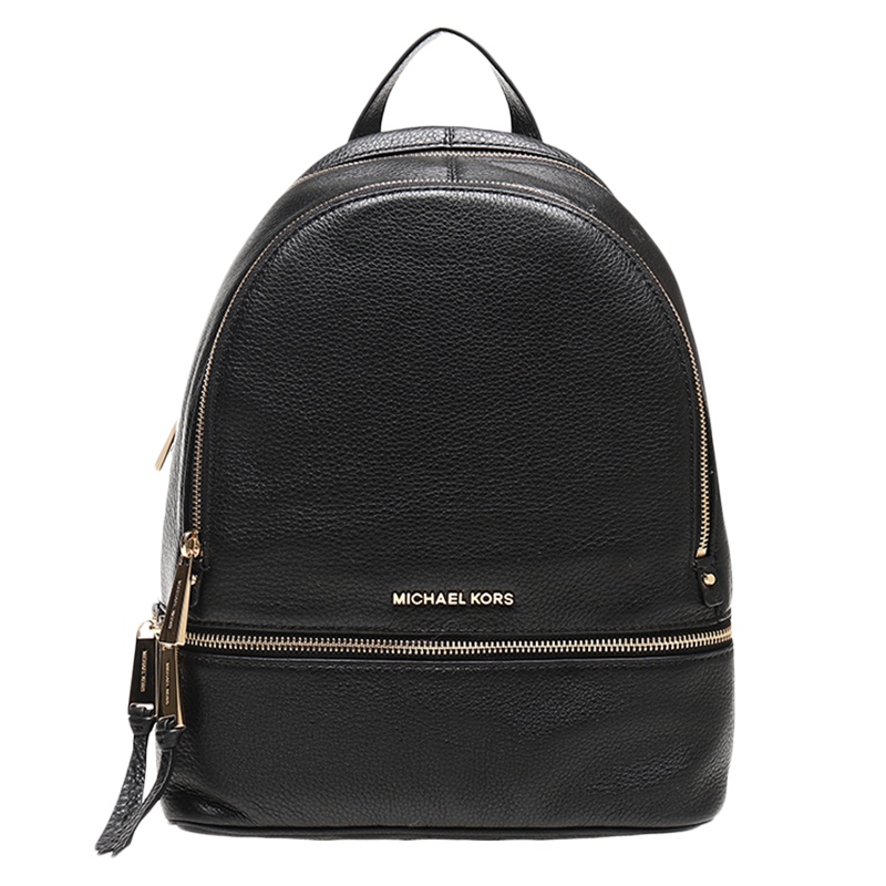 [直营]Michael Kors 迈克·科尔斯 RHEA ZIP黑色牛皮女士背包双肩包30S5GEZB1L-BLACK