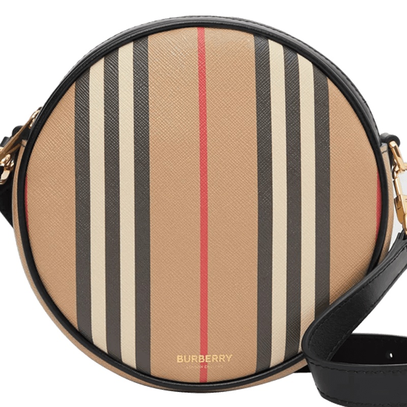 20新款 BURBERRY Louise标志性条纹环保帆布路易丝包单肩斜挎包 17*7*17cm