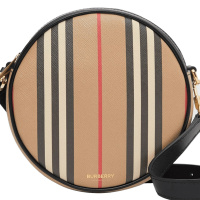 20新款 BURBERRY Louise标志性条纹环保帆布路易丝包单肩斜挎包 17*7*17cm