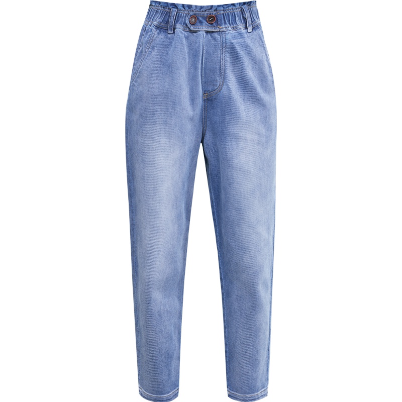 娅丽达女裤2019夏季新款哈伦牛仔裤宽松高腰韩版薄款九分老爹裤I1140