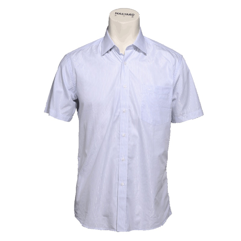 美尔雅(MAILYARD)男子休闲衬衫短袖男士条纹休闲衬衣短袖衬衫衣棉 050