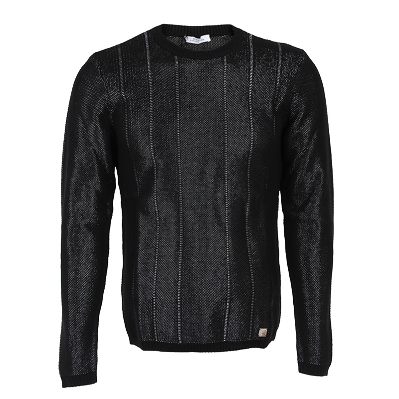 VERSACE COLLECTION范思哲男士黑色圆领长袖针织衫V700522 VK00090 V000