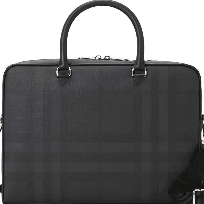 BURBERRY 博柏利 London 公文包 男士手提包字母印字标经典条纹织物8013948银扣