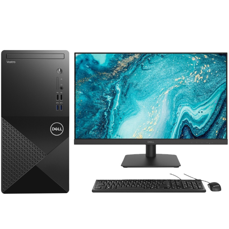 戴尔(DELL)成就3888台式机电脑套机(i3-10100 8GB 1TB+256GB W10)24英寸显示器