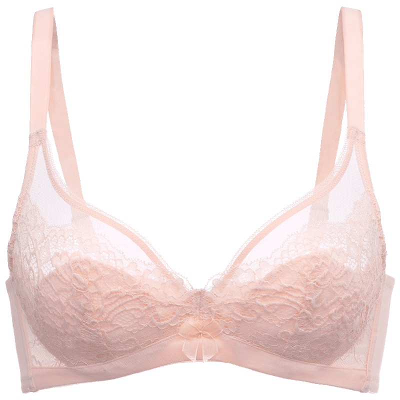 歌瑞尔性感薄款大胸显小透气内衣上托提胸无海绵蕾丝文胸190468A