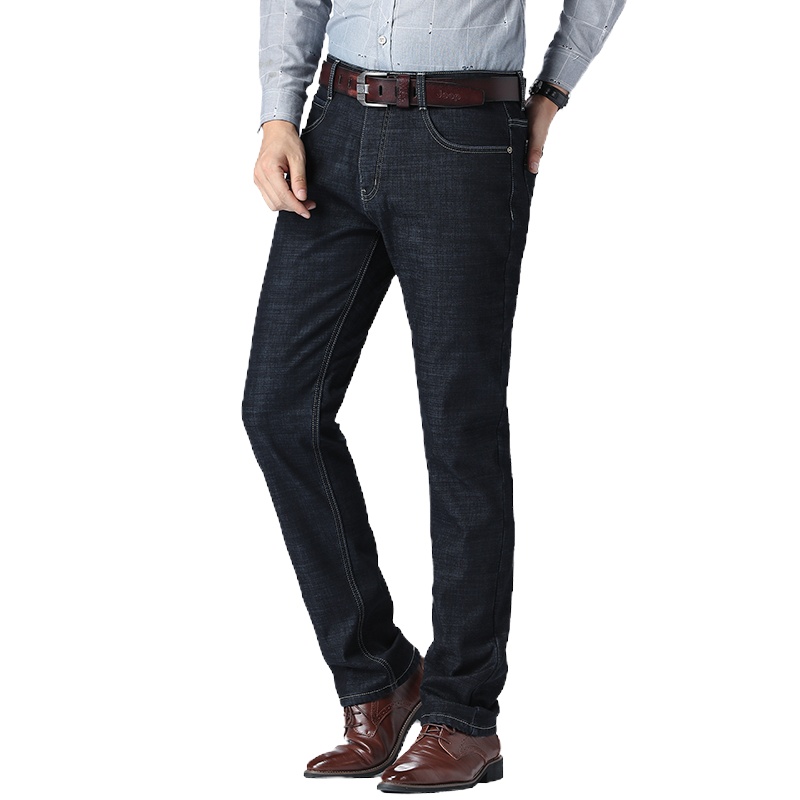 金盾(KIN DON)2021年秋冬新款男士牛仔裤男青中年大码男装弹力直筒宽松男裤中高腰牛仔裤 男士休闲裤长裤子