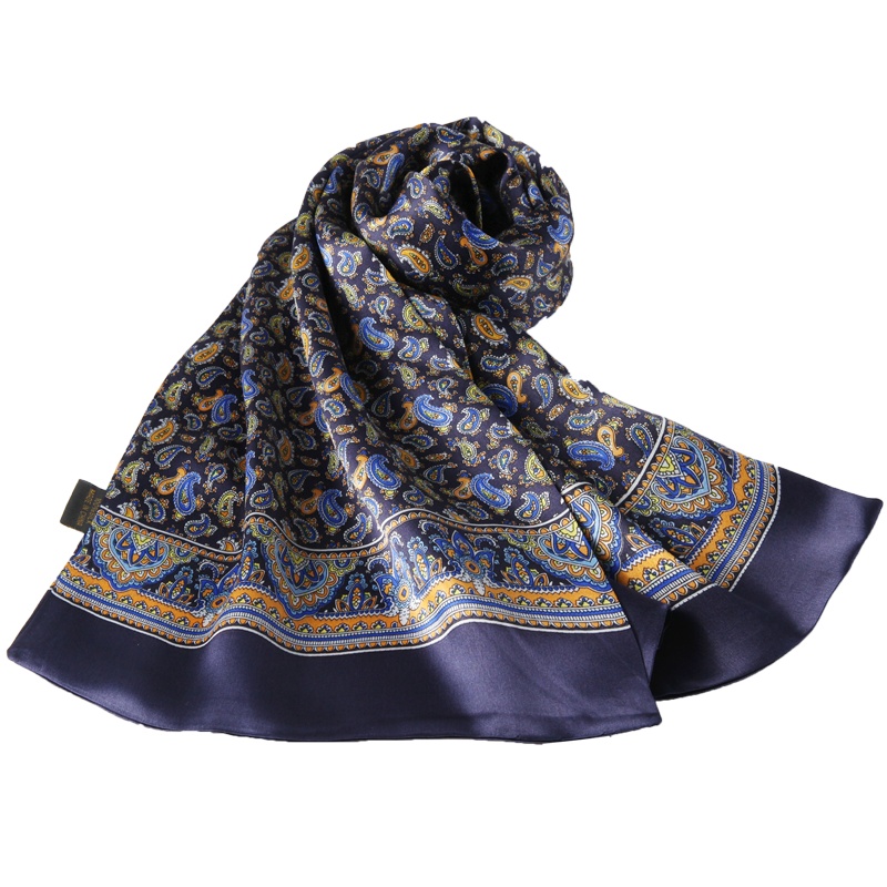 上海故事秋冬季男士高档礼物真丝丝巾韩版百搭桑蚕丝围巾保暖围脖