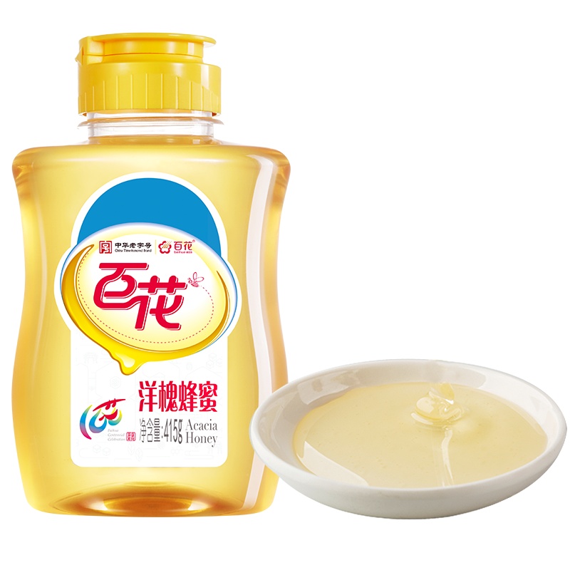 中华老字号百花牌洋槐蜂蜜415g天然槐花蜜尖嘴瓶
