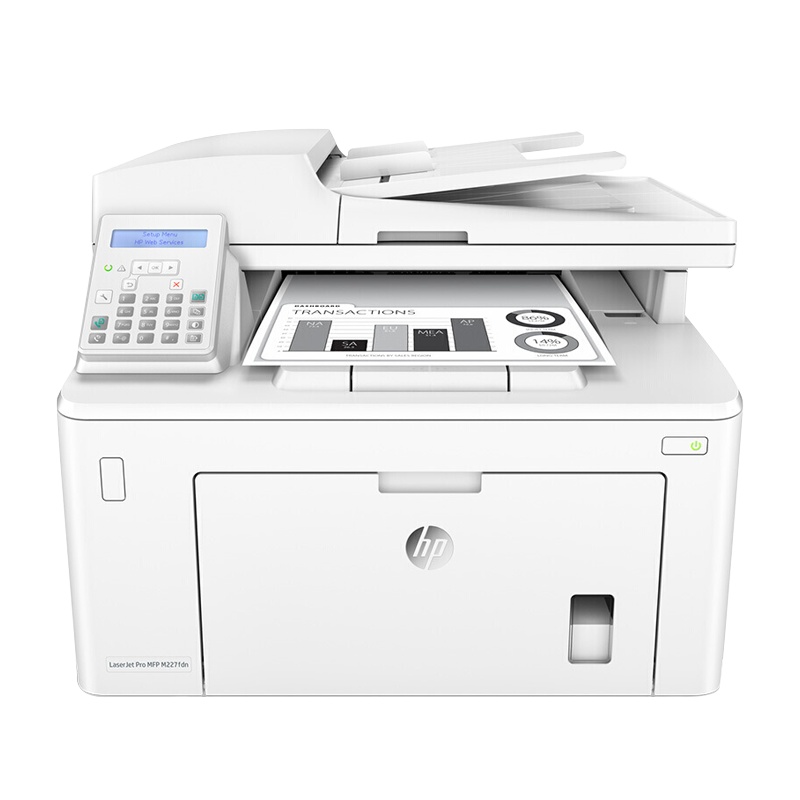 惠普(hp) LaserJet Pro MFP M227FDN A4黑白激光一体机 网络打印 双面打印 打印复印扫描传真机