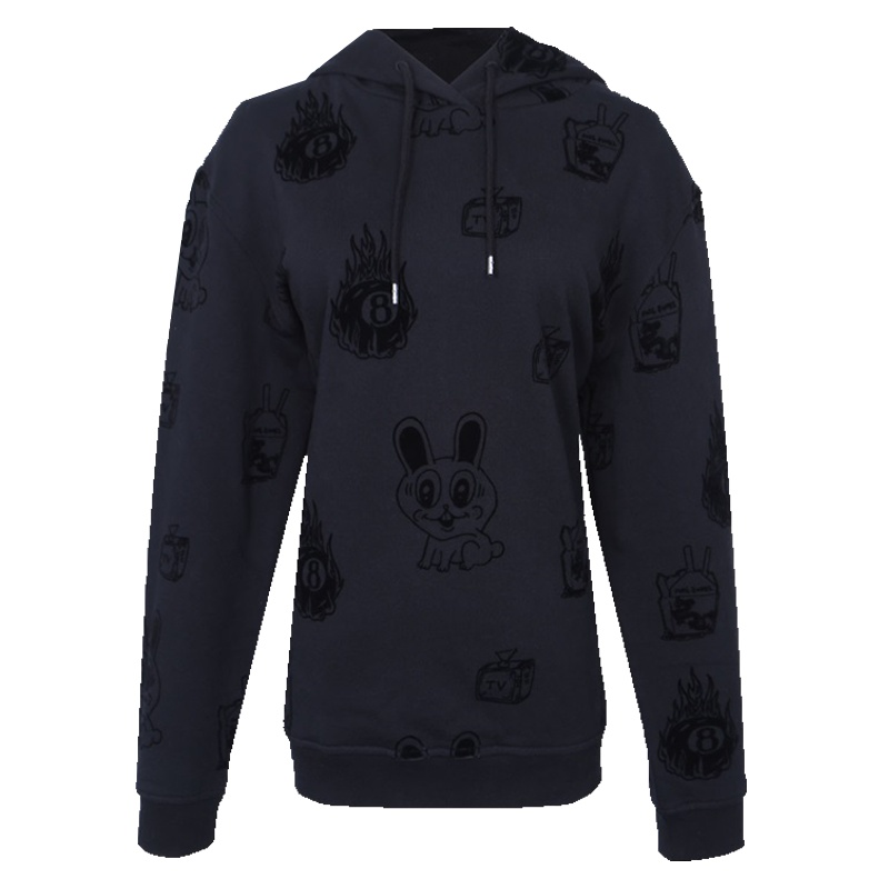 MCQ女士黑色棉质套头连帽卫衣481637 RLJ74 1000