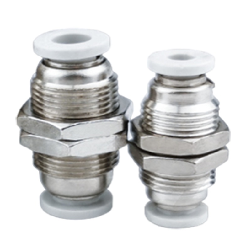 白色法耐气管快插接头隔板直通气管快插气动快速接头PM4_6_8_10_12mm PM6(白色)