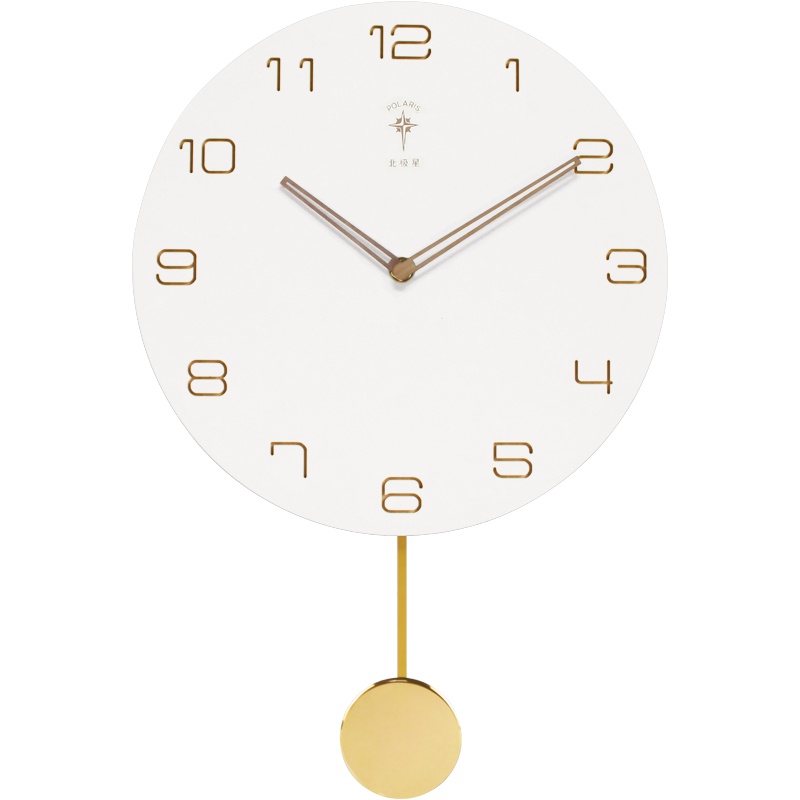 北极星(POLARIS)北欧挂钟客厅家用钟表创意装饰时钟现代简约大气墙钟摆钟个性摇摆钟静音艺术石英钟表挂表