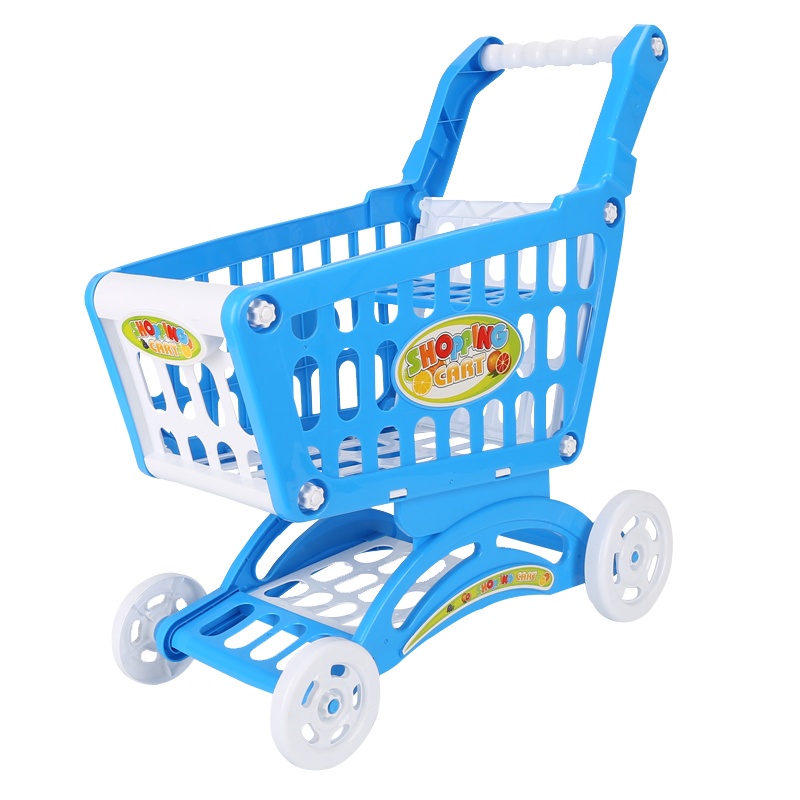 捷光玩具 儿童过家家男女孩做饭玩具厨房仿真餐具超市购物车套装玩具可水洗[果蔬切切乐大购物车27件套]