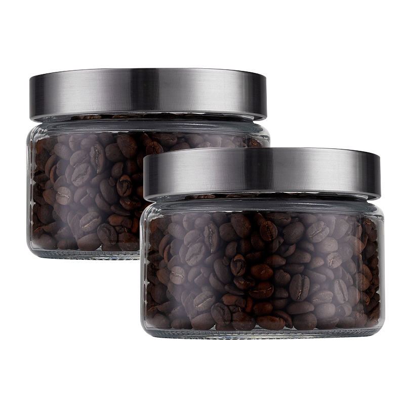 Scybe喜碧 500ml彩色玻璃密封罐玻璃储物罐玻璃瓶蜂蜜瓶酵素奶粉泡酒瓶 两只装