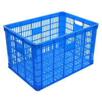海斯迪克 gnjz-163 加厚蓝色塑料周转筐 快递筐服装运输中转物流筐 680筐外675*485*400mm