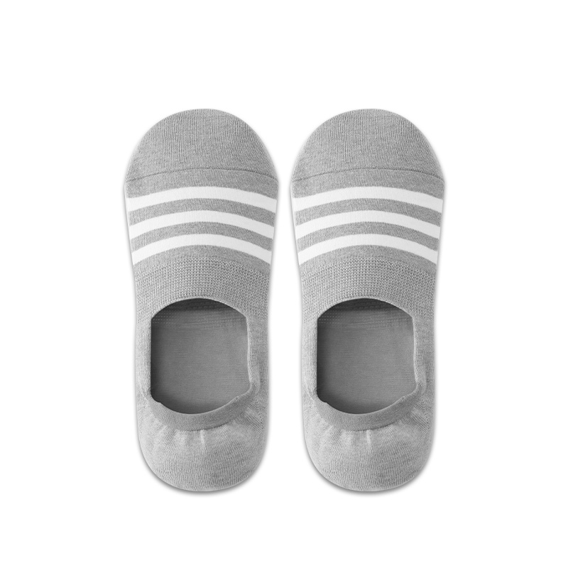 [免费试穿1双]苏宁极物男士条纹抗菌隐形船袜 5双装 短袜纯色运动时尚透气抗菌防臭袜子