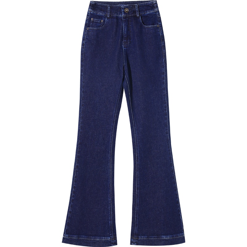 娅丽达女裤2019秋季新款微喇叭牛仔裤女修身显瘦高腰女士喇叭裤子I3144