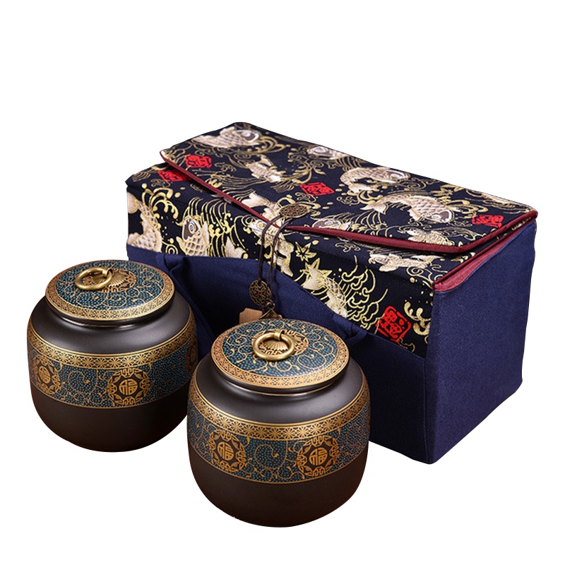 礼促优选鎏金堆花茶罐