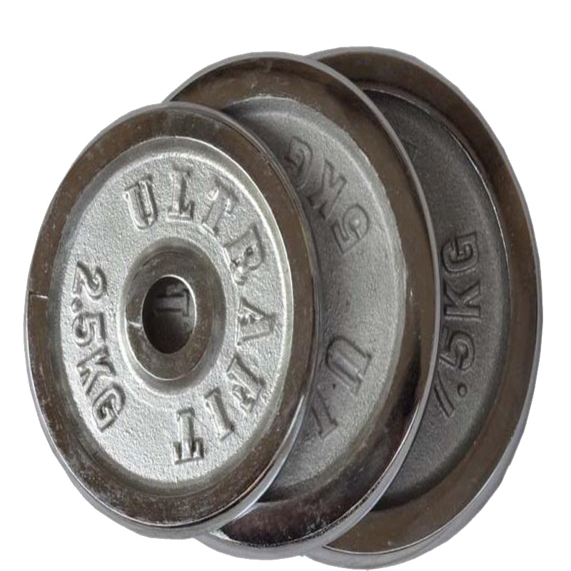 纯铁电镀哑铃片杠铃片 大孔小孔2.5 5 7.5 10 20kg公斤摇臂配重片