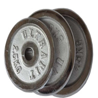 纯铁电镀哑铃片杠铃片 大孔小孔2.5 5 7.5 10 20kg公斤摇臂配重片