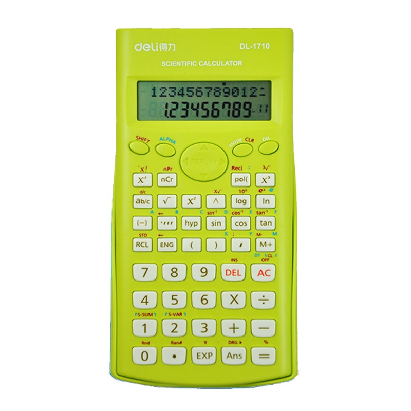 得力函数计算器多功能学生用科学计算机考试专用大学会计金融可爱便携大学生中学生中级会计复数统计学1710A-LV